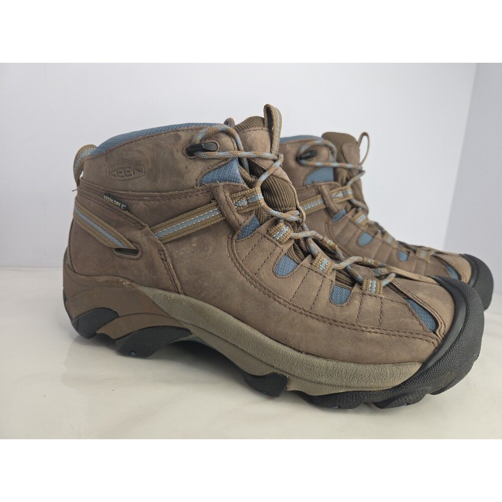 KEEN Dry Women’s Targhee 11 Dry Waterproof Hiking Boot Blue & Brown Sz 10 EUC